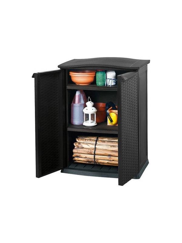 Шкаф уличный Compact Garden Rattan низкий, коричневый