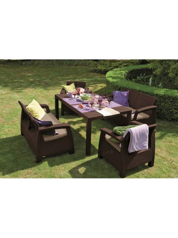 Комплект мебели Corfu Fiesta (Корфу Фиеста), коричневый/шоколадный