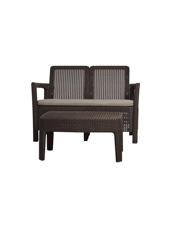 Набор мебели (диван, 2 кресла, столик) Tarifa lounge set, коричневый