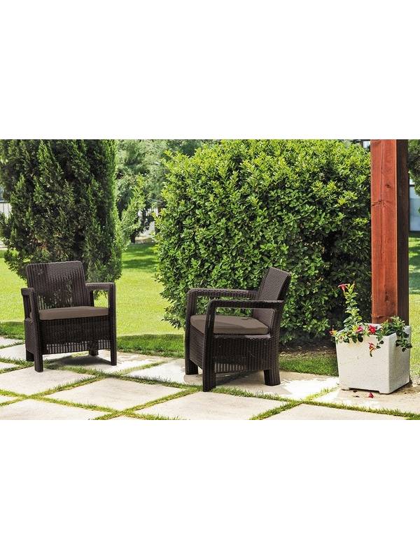 Набор уличной мебели (2 кресла) Tarifa 2 chairs, коричневый