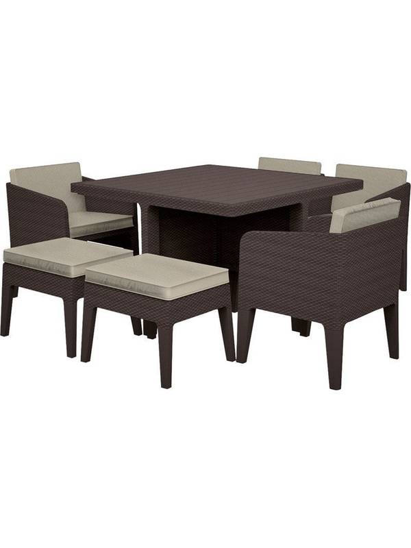 Комплект мебели KETER Columbia dining set (7 предметов), коричневый
