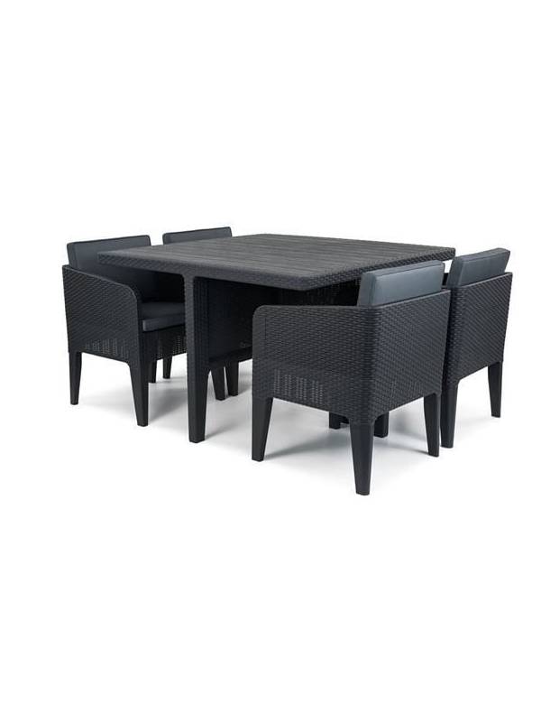 Комплект мебели KETER Columbia dining set (5 предметов), графит