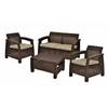 Комплект мебели Corfu Box Set (2 кресла, 1 скамья+столик), коричневый