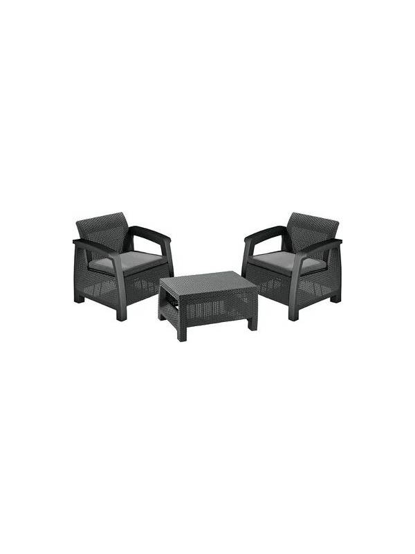 Комплект мебели Bahamas Weekend Set (2 кресла+столик), графит