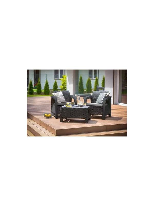 Комплект мебели Bahamas Weekend Set (2 кресла+столик), графит