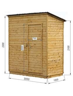 Хозблок одинарный деревянный С1003 (3000х1000)