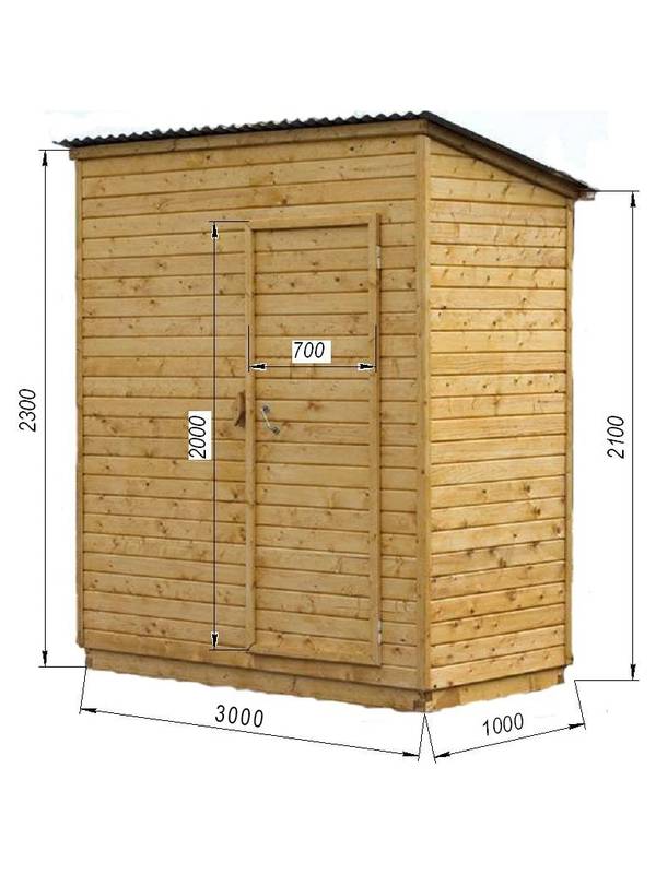 Хозблок одинарный деревянный С1003 (3000х1000)