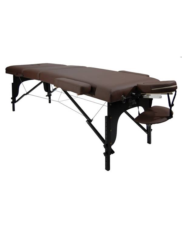 Массажный стол складной 3-х секционный деревянный 70см XXL PRO Atlas Sport (коричневый)