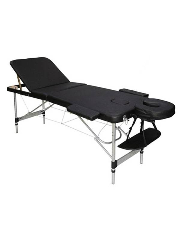 Массажный стол складной 3-х секционный алюминиевый 60см Atlas Sport (черный)