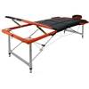 Массажный стол складной 3-х секционный алюминиевый 70см усиленная столешница Аtlas Sport черно-оранжевый