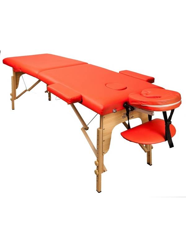 Массажный стол складной 2-х секционный деревянный 60см Atlas Sport (красный)
