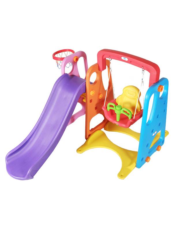 Горка пластиковая с кольцом и качелями Baby ZK016-1