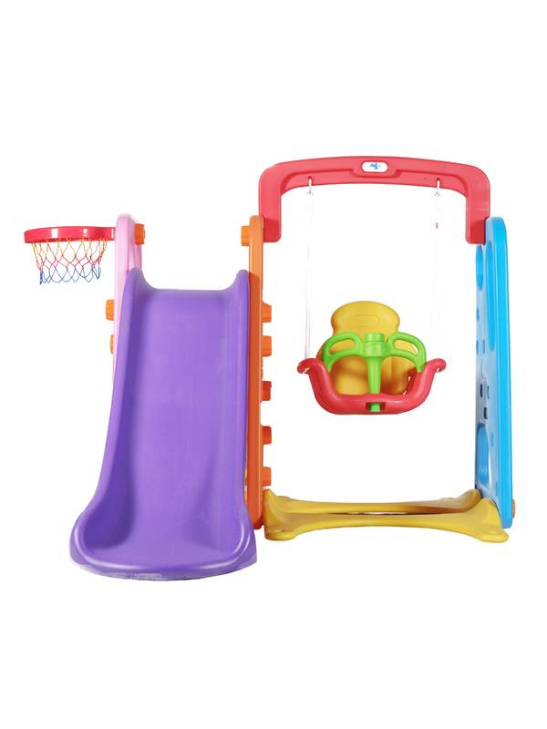 Горка пластиковая с кольцом и качелями Baby ZK016-1