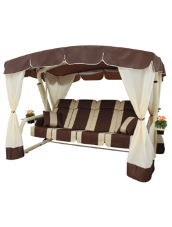 Качели садовые Эдем Люкс 76 слоновая кость/шоколад