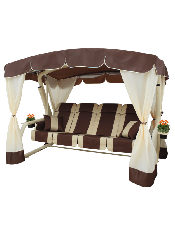 Качели садовые Эдем Люкс 76 слоновая кость/шоколад