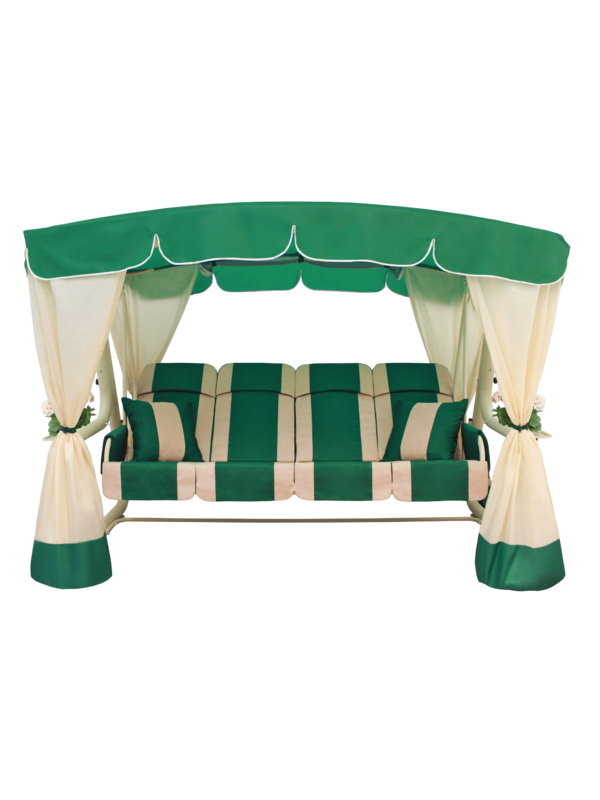 Качели садовые (Эдем Люкс 76) слоновая кость/зел