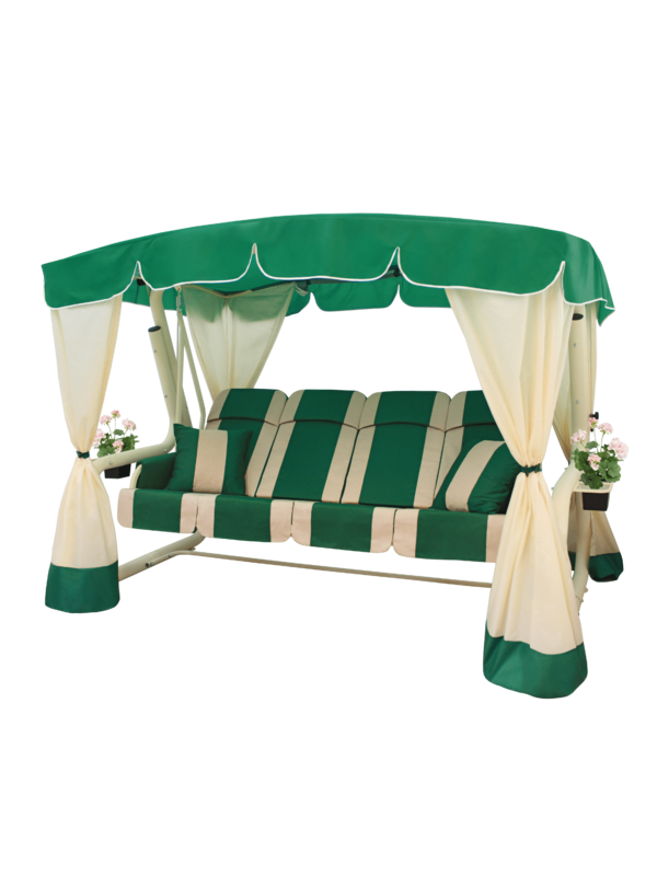 Качели садовые (Эдем Люкс 76) слоновая кость/зел