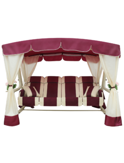 Качели садовые Эдем Люкс 76 слоновая кость+бордо