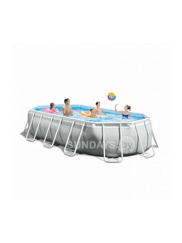 Каркасный бассейн Intex PRISM FRAME (Oval) 503x274x122см +фильтр-насос 5678 л.ч, лестница, тент, подложка