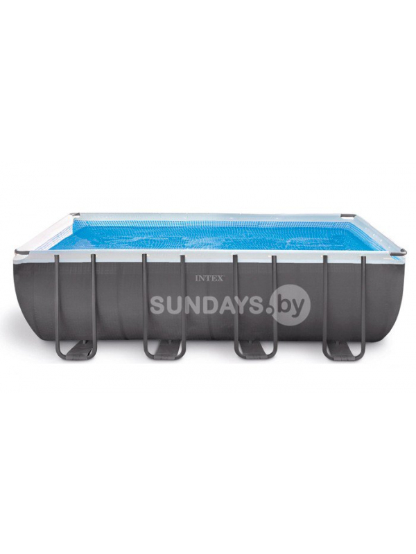 Каркасный бассейн Intex PRISM FRAME 488x244x107см +фильтр-насос 3785 л.ч, лестница, тент, подложка
