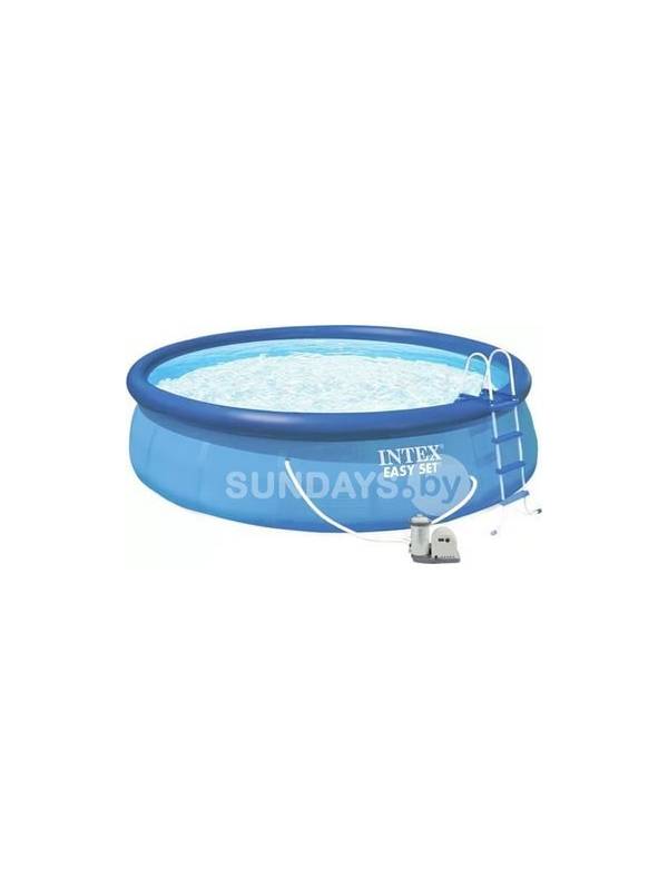 Надувной бассейн Intex EASY SET 549х122см +фильтр-насос 5678 л.ч, лестница, тент, подложка