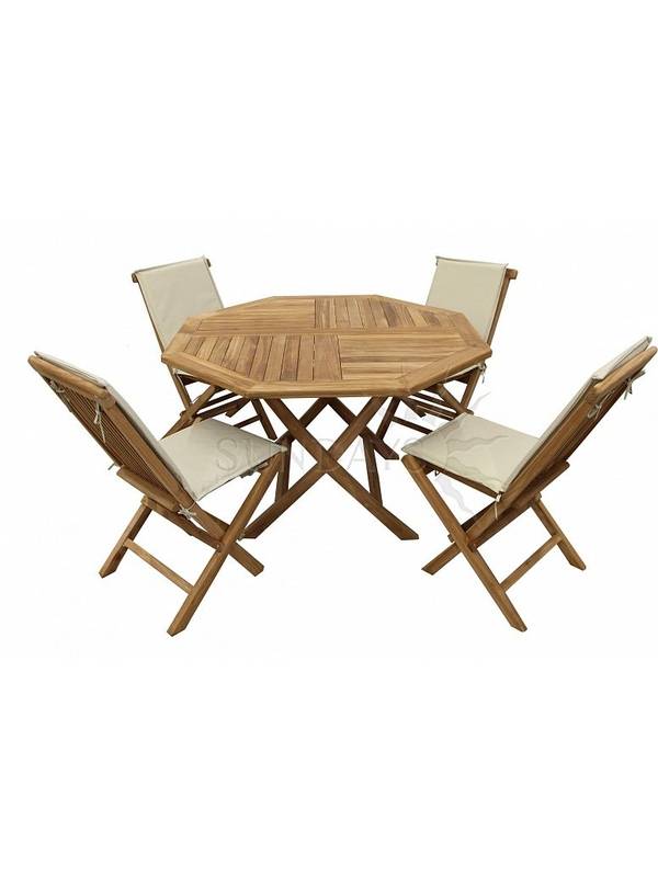 Садовый складной стол Sundays Д 120см Indoexim, дерево тик