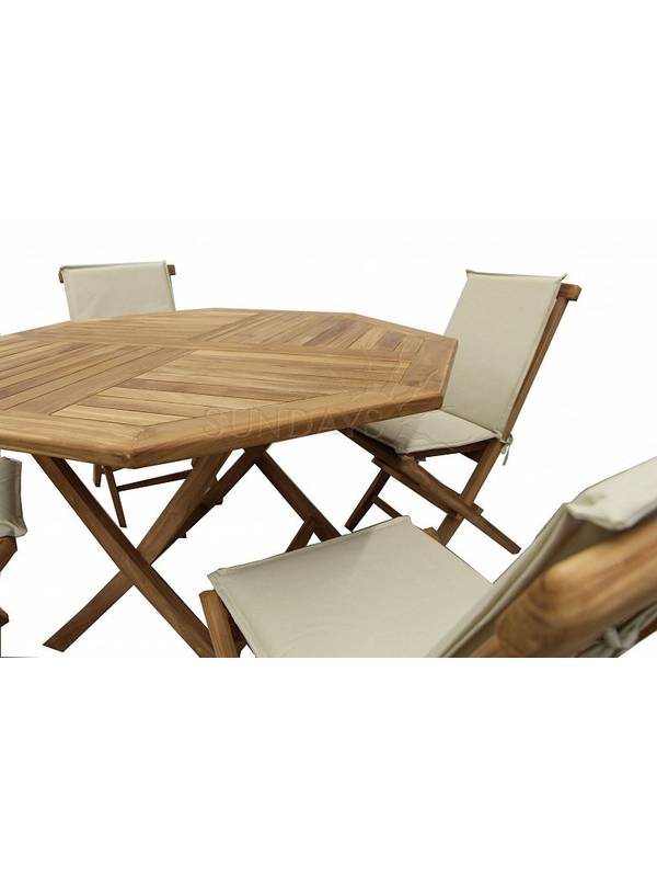 Садовый складной стол Sundays Д 120см Indoexim, дерево тик
