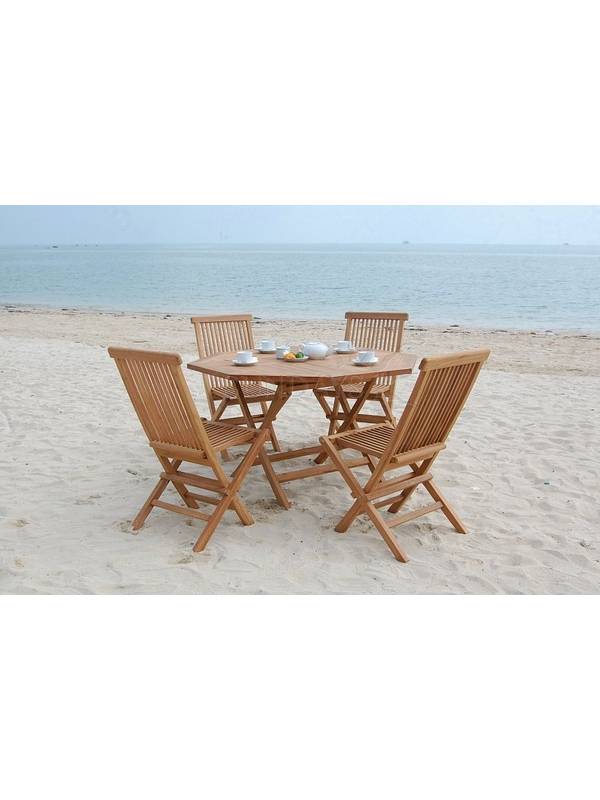 Садовый складной стол Sundays Д 120см Indoexim, дерево тик