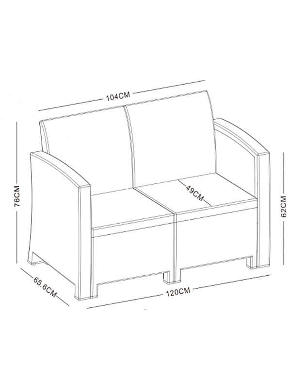 Диван садовый Sundays (светло-серый) SF2-2