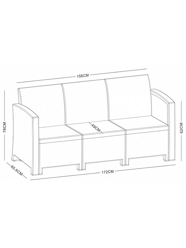 Диван садовый Sundays (светло-серый) SF2-3