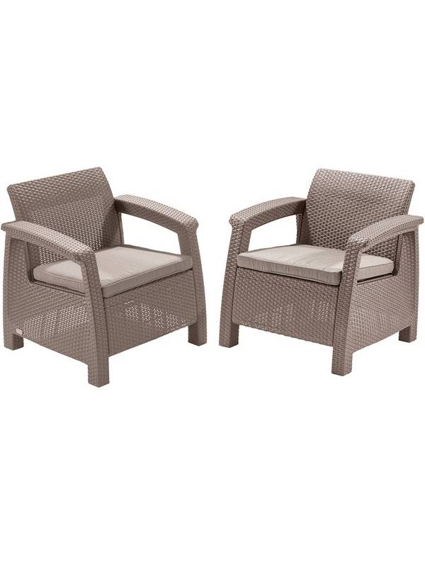 Набор уличной мебели (2 кресла) CORFU II DUO, капучино
