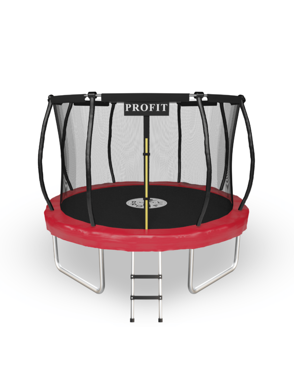 Батут ProFit Premium Red 312 см PRO с защитной сеткой и лестницей