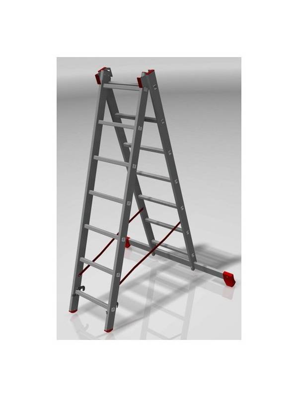 Лестница алюминиевая двухсекционная 2х7 ступеней профессиональная NV 322 Новая высота 3220207