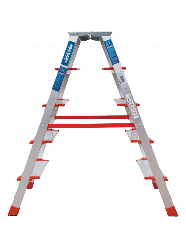 Стремянка 5 ступеней ал. 2-х сторонняя индустриальная серия NV512 Новая высота