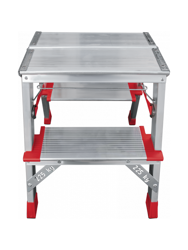 Стремянка 2 ступени ал. 2-х сторонняя индустриальная серия NV512 Новая высота