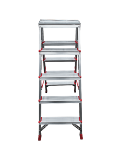 Стремянка 5 ступеней ал. 2-х сторонняя профессион. серия NV312 Новая высота