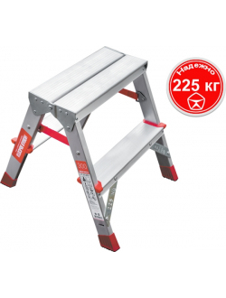 Стремянка алюминиевая двухсторонняя 2 ступени профессиональная NV 312 Новая высота 3120202