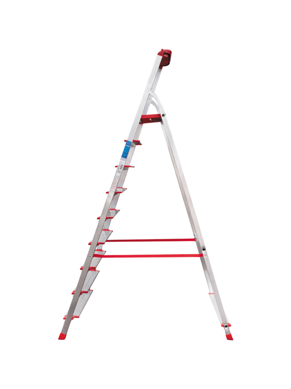 Стремянка 9 ступеней ал. с лотком-органайзером индустриальная серия NV515 Новая высота