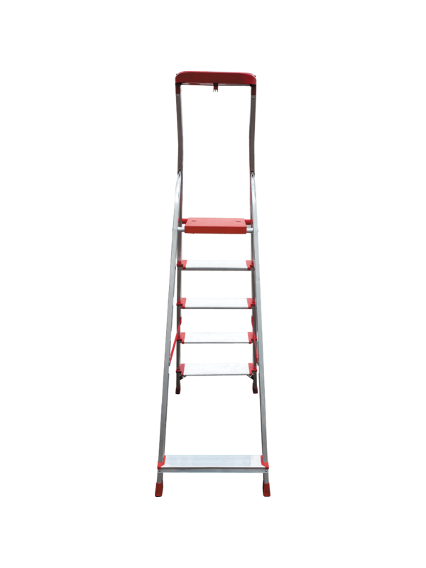 Стремянка 5 ступеней ал. с лотком-органайзером индустриальная серия NV515 Новая высота