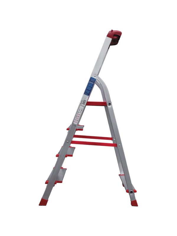 Стремянка 4 ступени ал. с лотком-органайзером индустриальная серия NV515 Новая высота