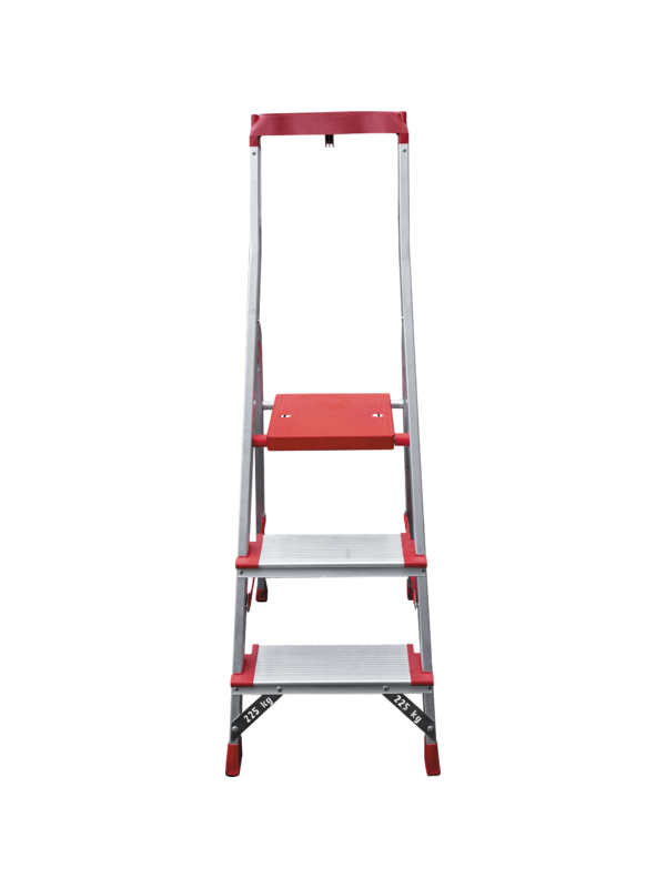Стремянка 3 ступени ал. с лотком-органайзером индустриальная серия NV515 Новая высота