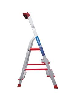 Стремянка 3 ступени ал. с лотком-органайзером индустриальная серия NV515 Новая высота