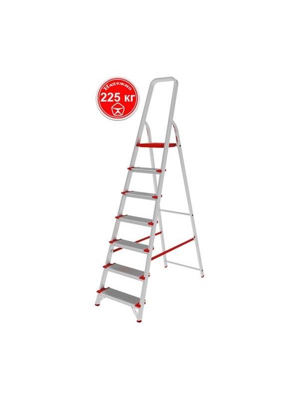 Стремянка 7 ступеней ал. индустриальная с шириной 130мм серия NV511 Новая высота