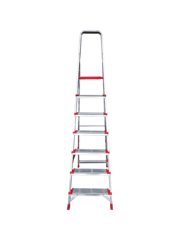 Стремянка 7 ступеней ал. индустриальная с шириной 130мм серия NV511 Новая высота