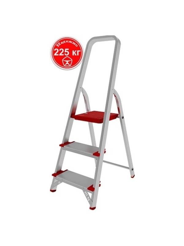 Стремянка 3 ступени ал. индустриальная с шириной 130мм серия NV511 Новая высота