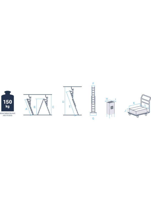 Лестница 2х17 двухсекционная ал. профессиональная, серия NV322 Новая высота