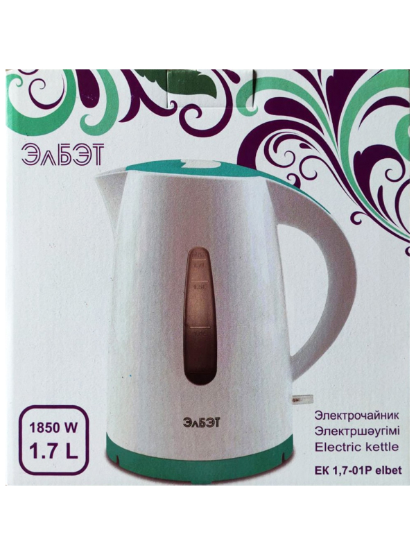 Электрочайник ЭлБЭТ EK 1,7- 01P elbet (белый)