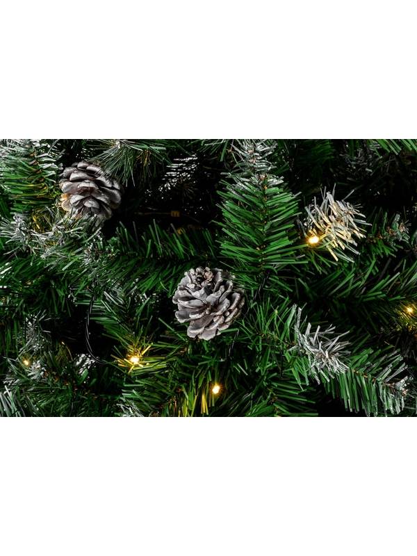 Новогодняя ель GreenLand Nikol заснеженная 180 см + гирлянда