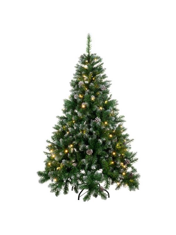 Новогодняя ель GreenLand Nikol заснеженная 180 см + гирлянда