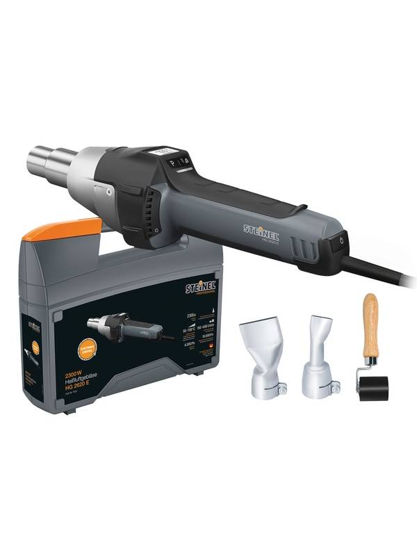 Фен строительный профессиональный (термовоздуходувка) STEINEL HG 2620 E + набор для пайки кровли и брезента